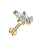 Marquise Trio Titanium Flatback Stud