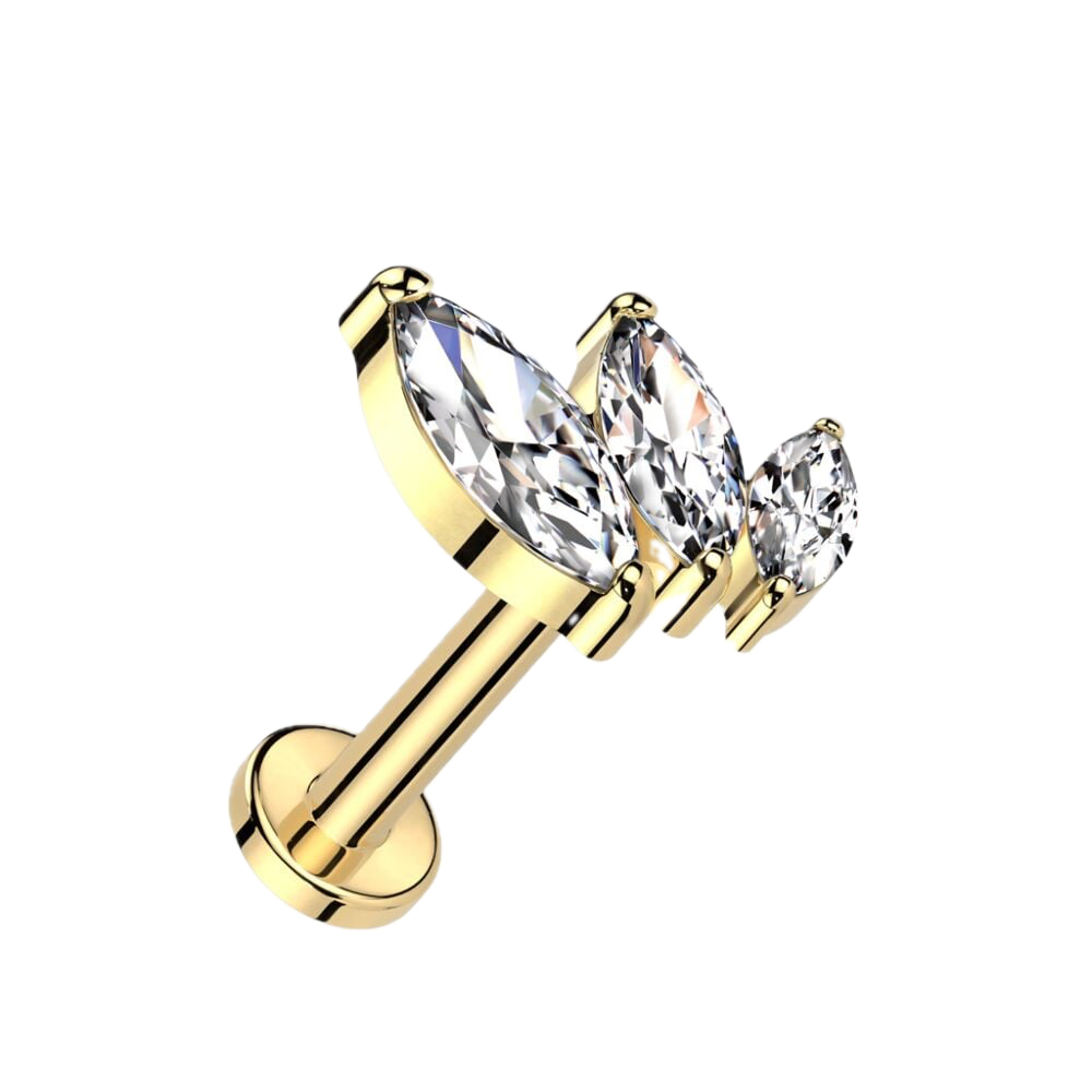 Marquise Trio Titanium Flatback Stud