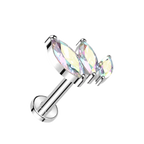 Marquise Trio Titanium Flatback Stud
