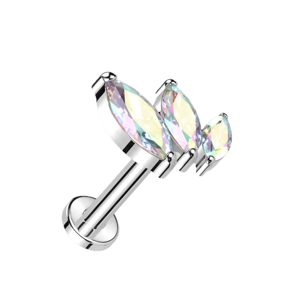 Marquise Trio Titanium Flatback Stud