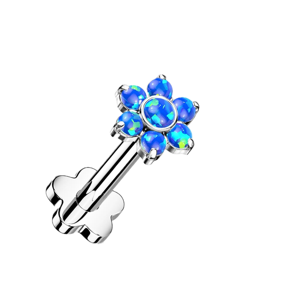 Opal Bloom Titanium Flatback Stud