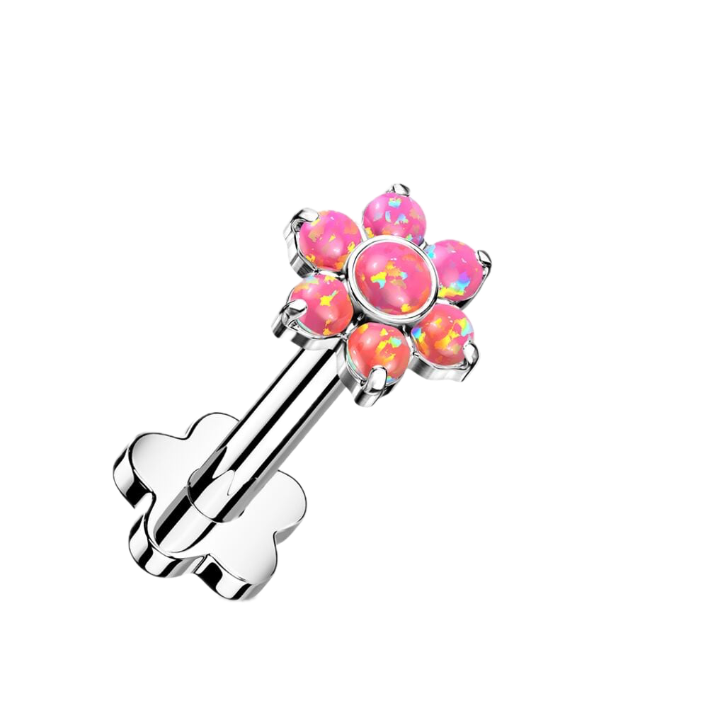 Opal Bloom Titanium Flatback Stud