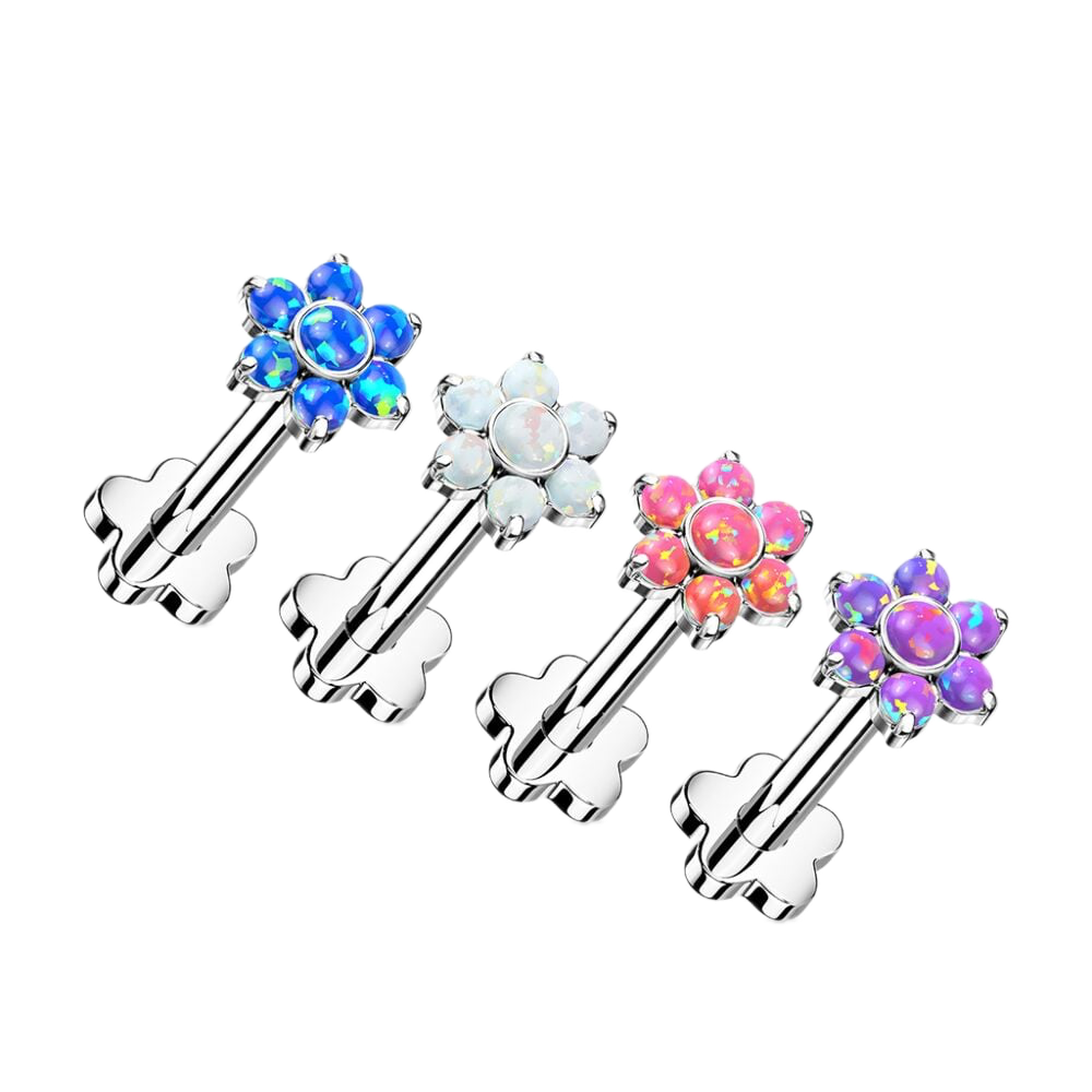 Opal Bloom Titanium Flatback Stud