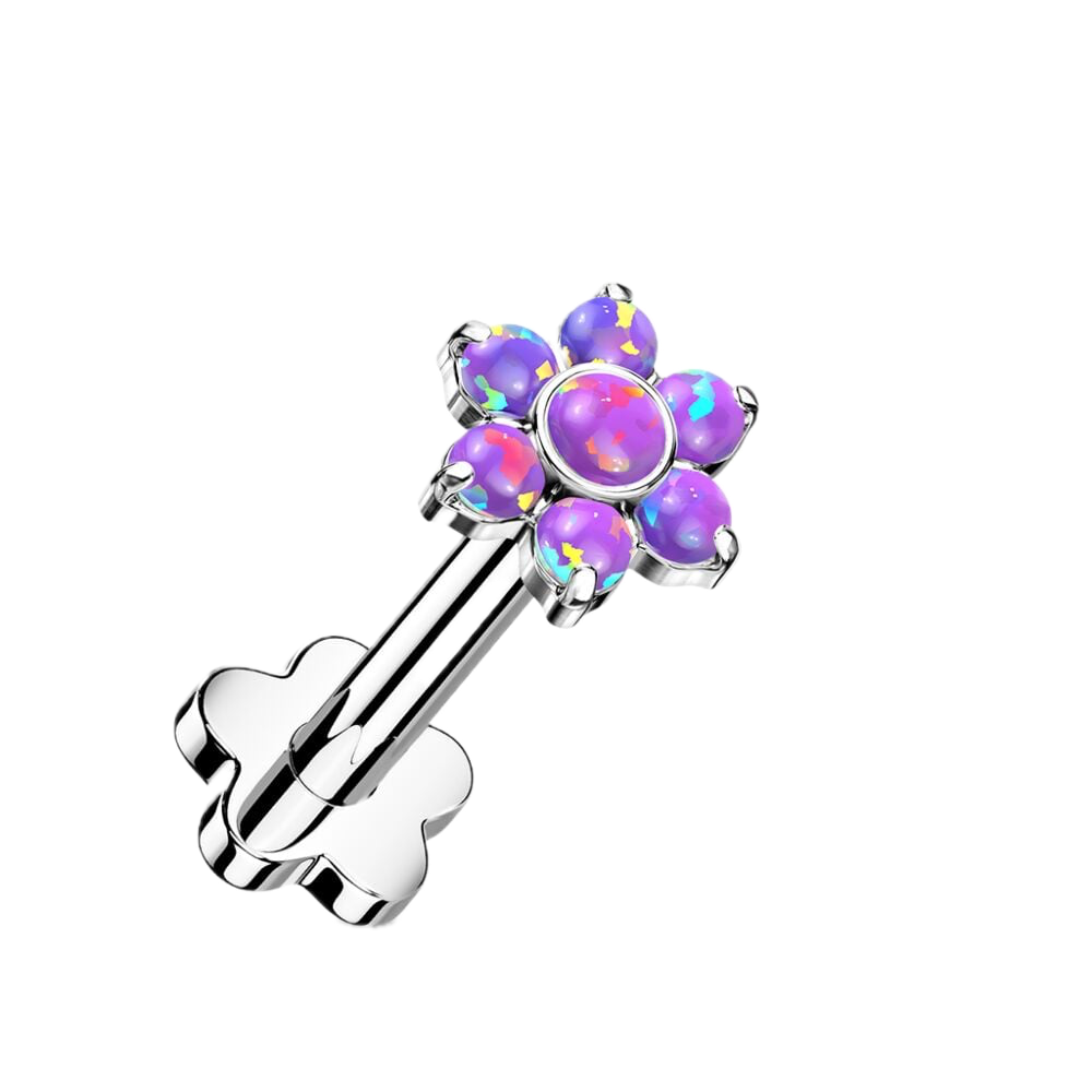 Opal Bloom Titanium Flatback Stud