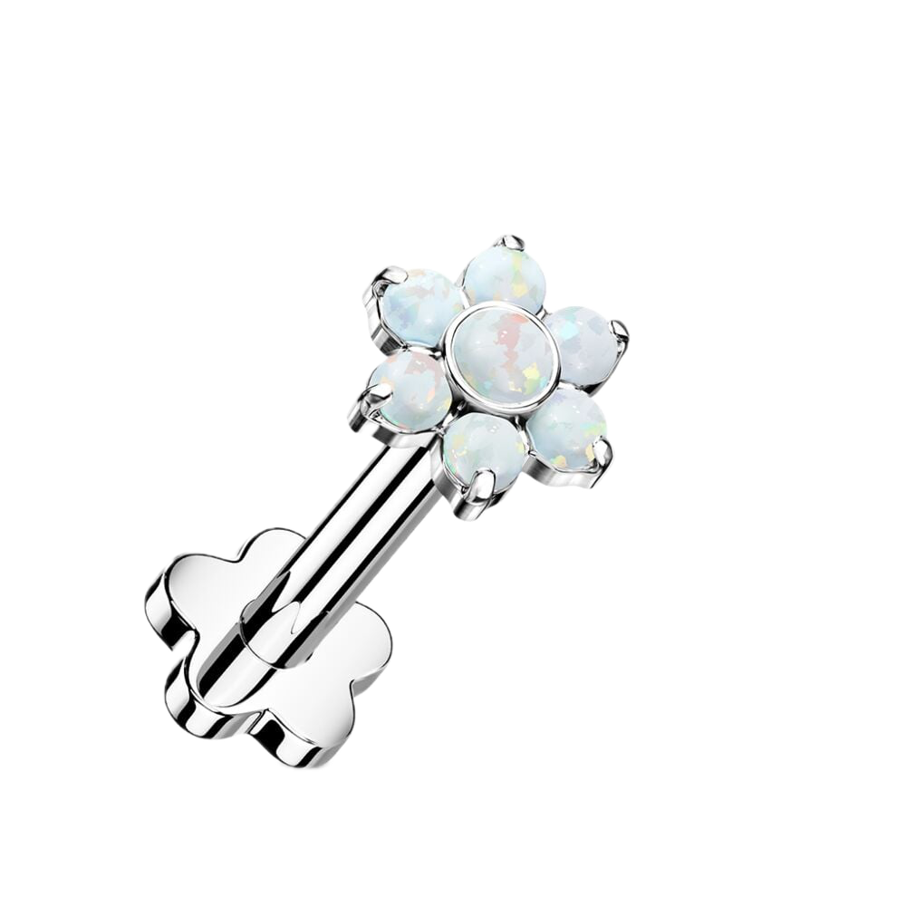 Opal Bloom Titanium Flatback Stud