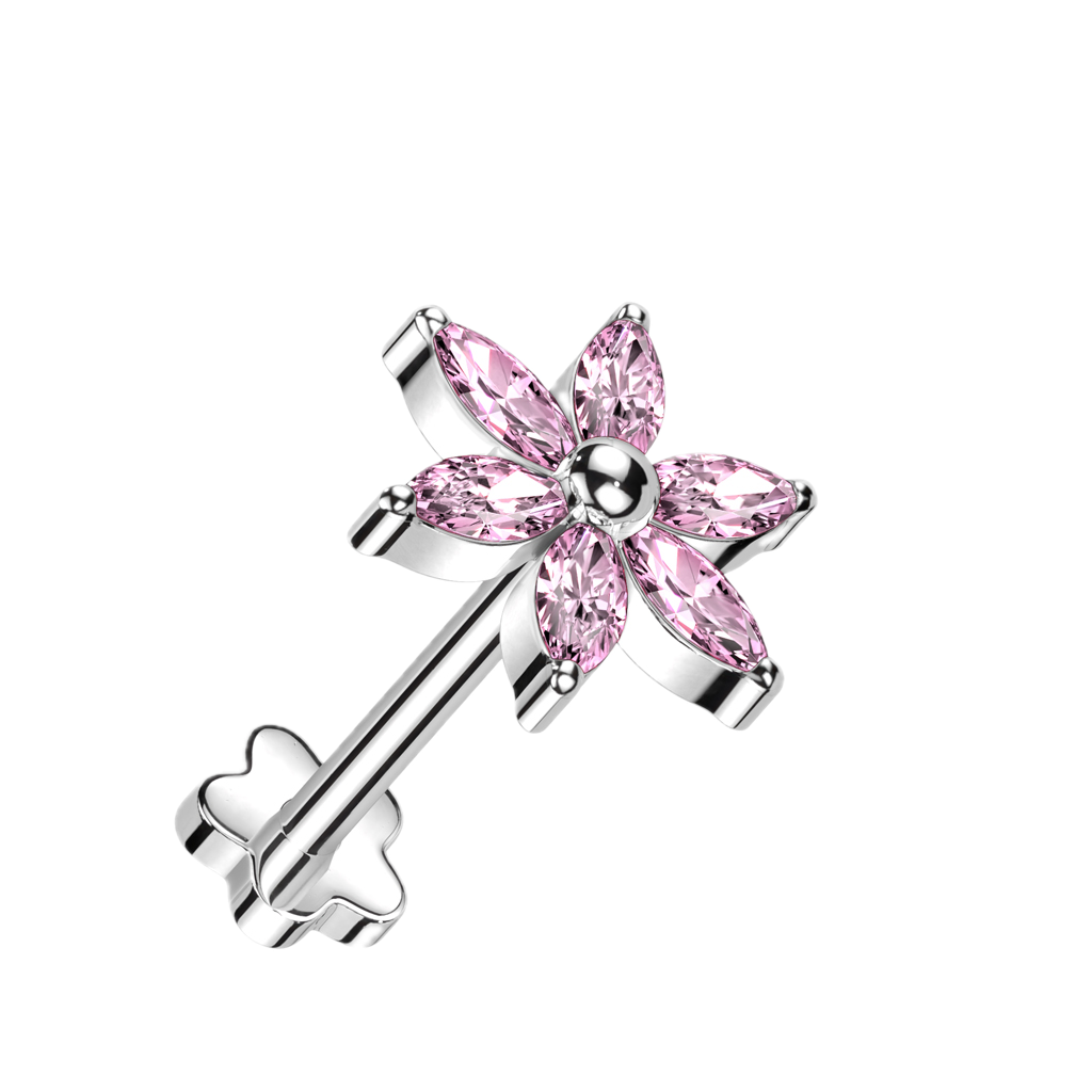 Petal Sparkle Titanium Flatback Stud
