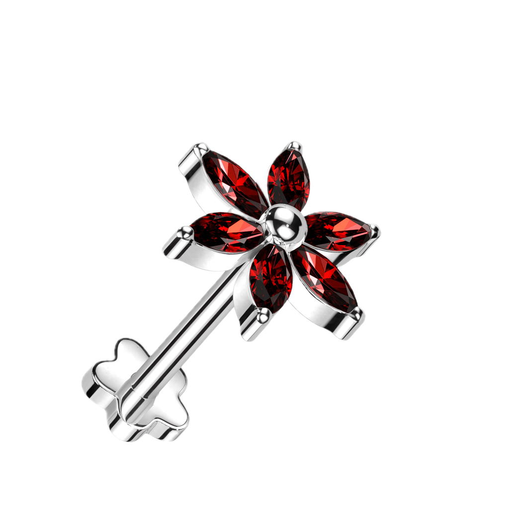 Petal Sparkle Titanium Flatback Stud