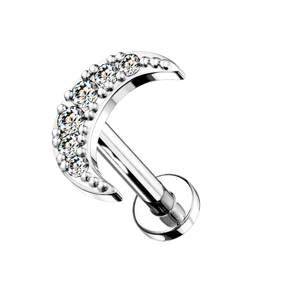 Crescent Glow Flatback Stud