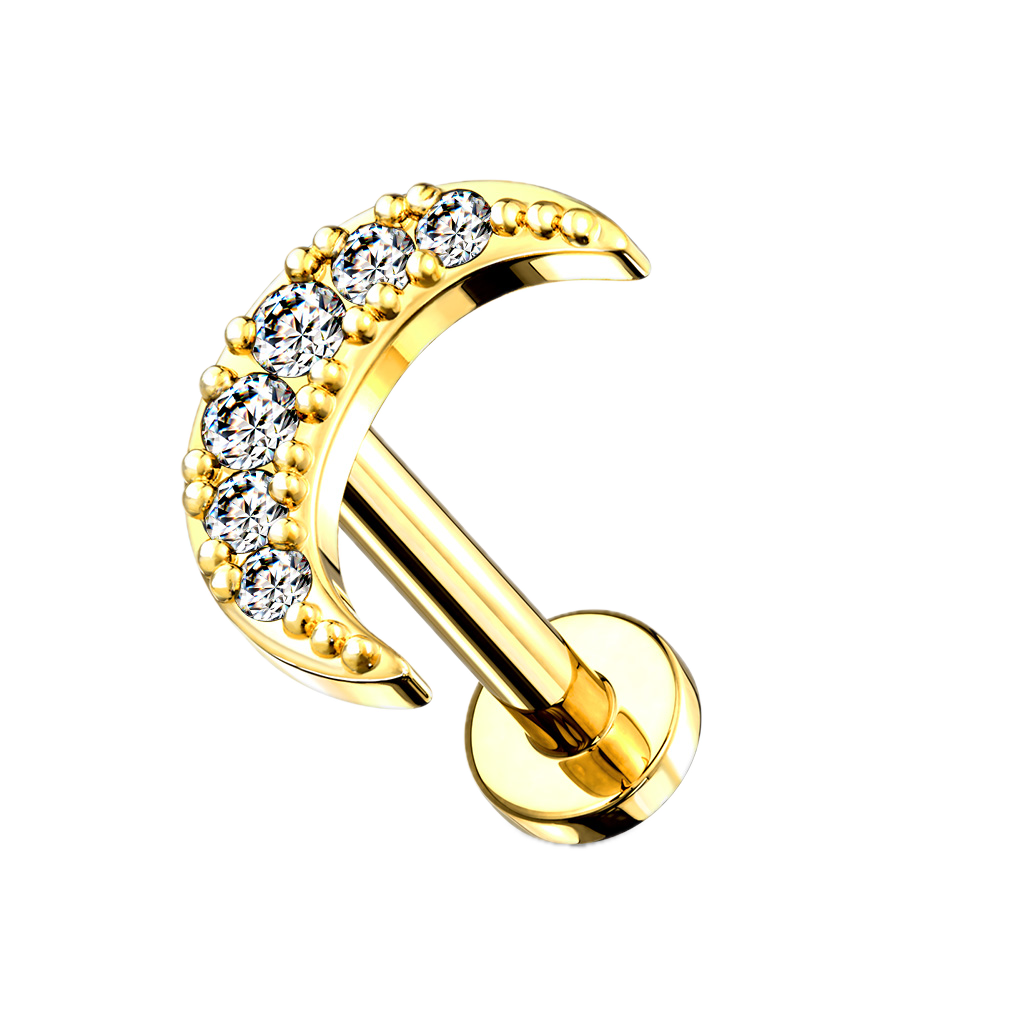 Crescent Glow Flatback Stud