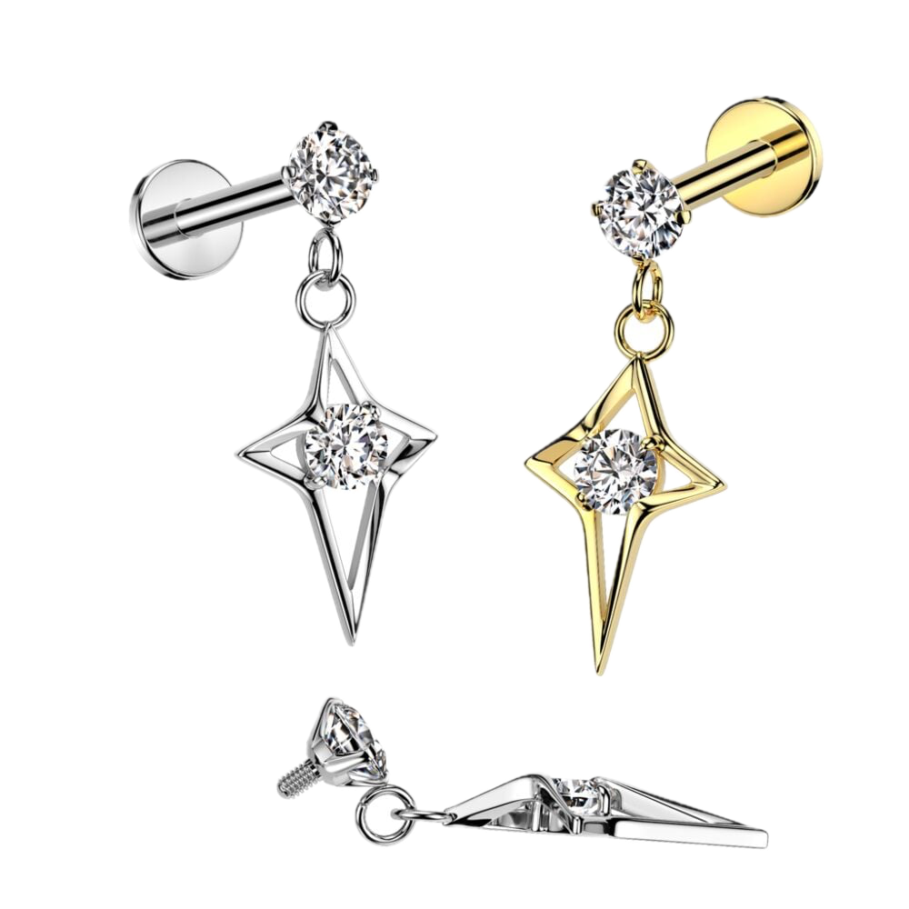 Star Cross Flatback Stud