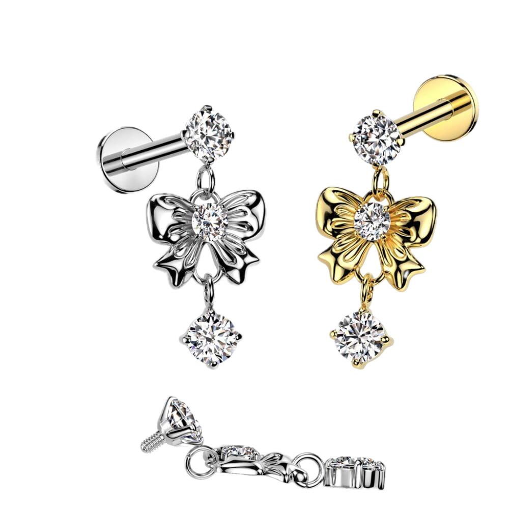 Ribbon Drop Flatback Stud