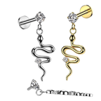 Snake Charm Flatback Stud