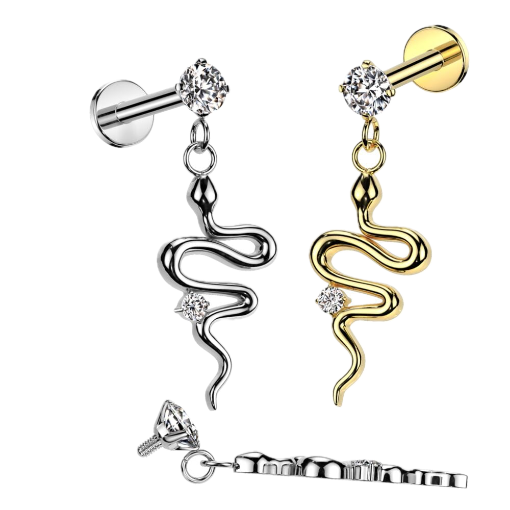 Snake Charm Flatback Stud