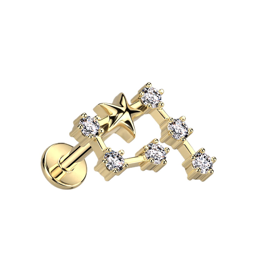 Golden Starsign Flatback Stud