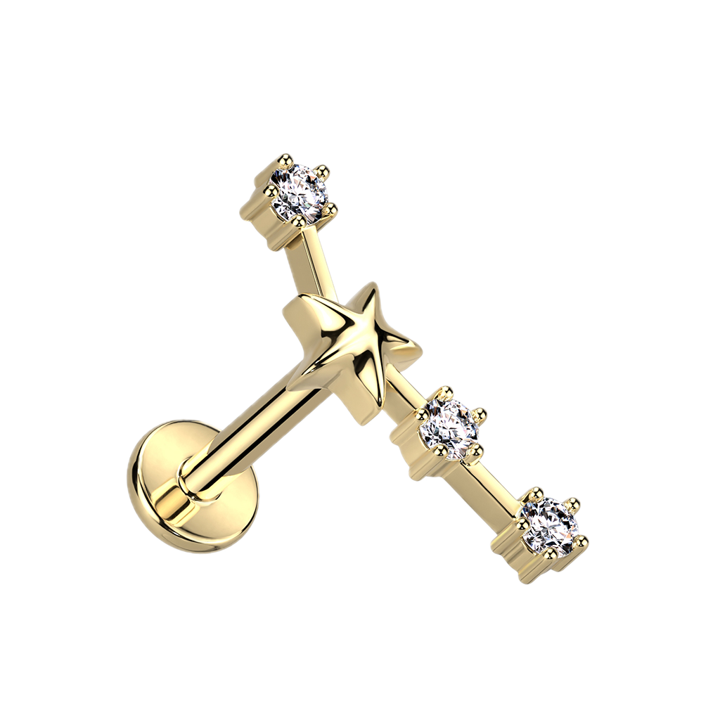 Golden Starsign Flatback Stud
