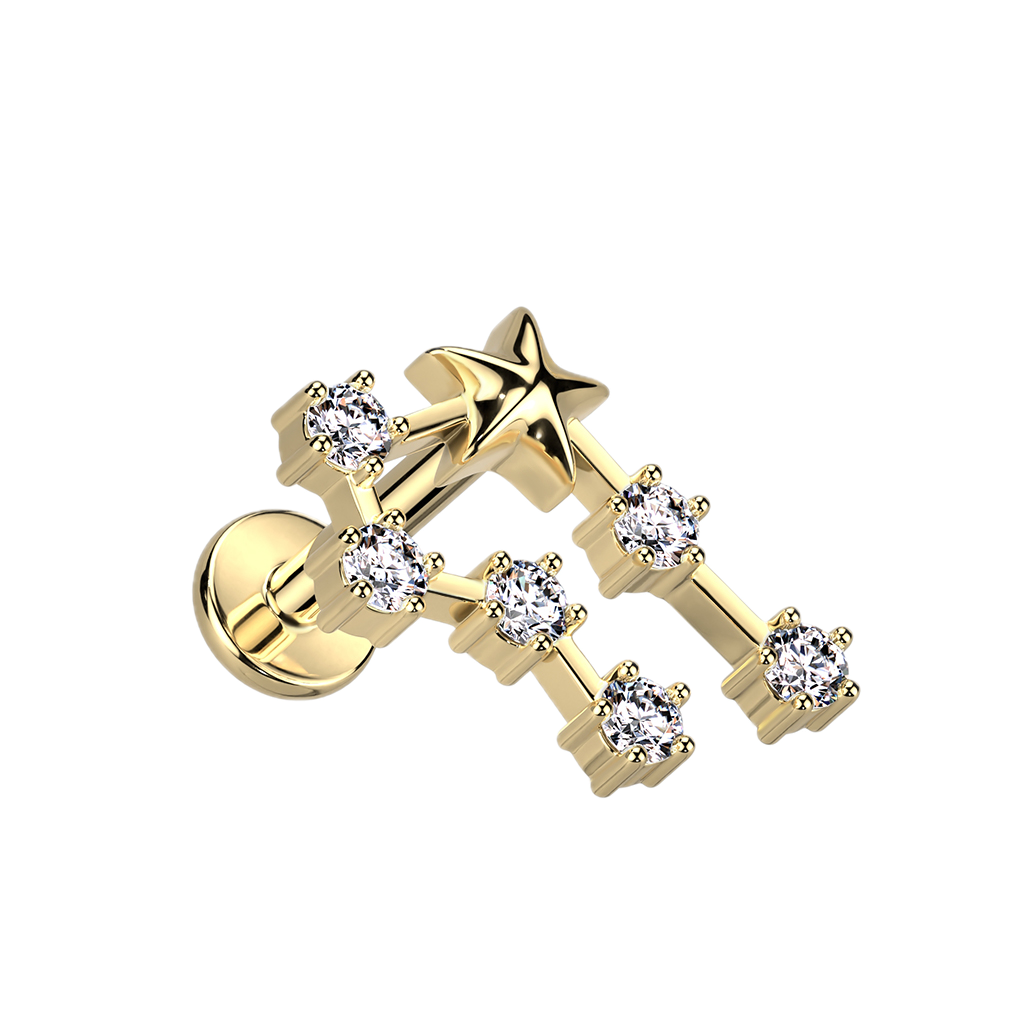 Golden Starsign Flatback Stud