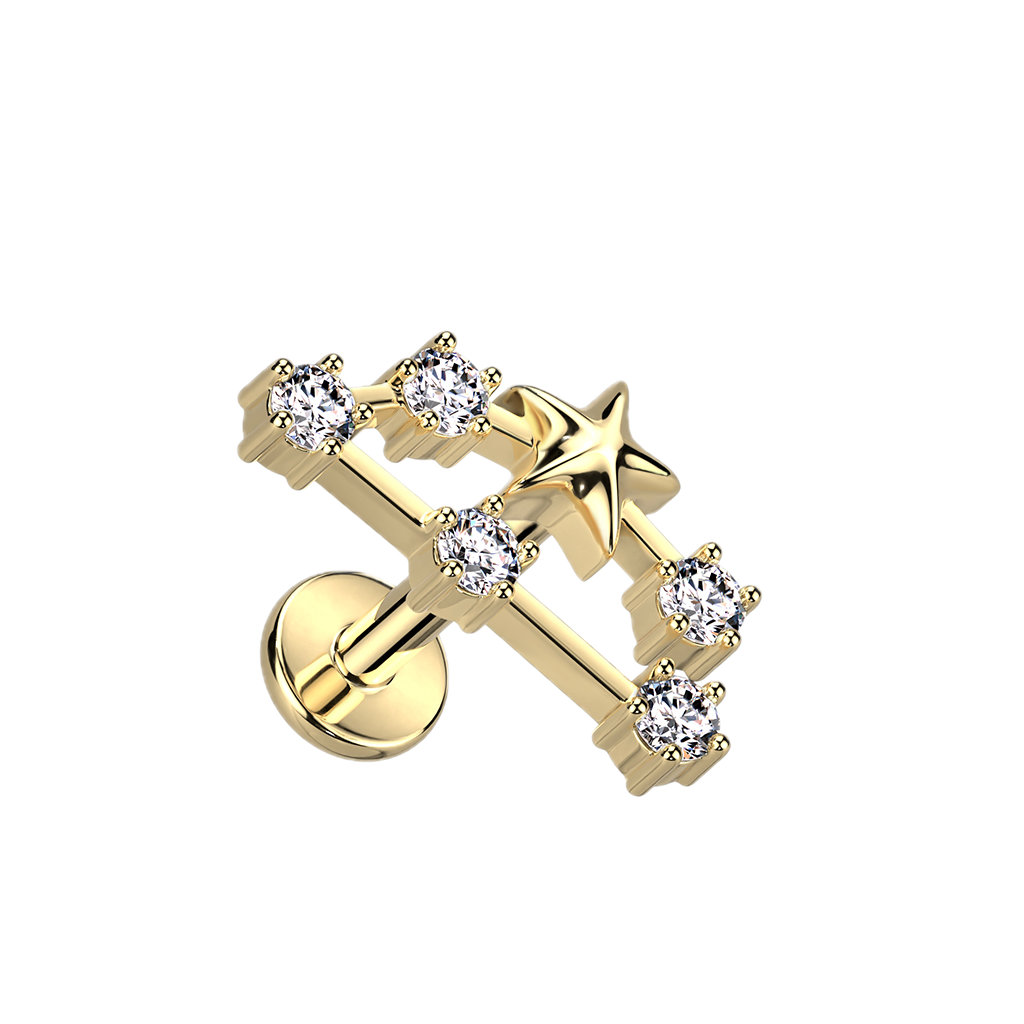 Golden Starsign Flatback Stud
