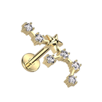Golden Starsign Flatback Stud