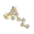 Golden Starsign Flatback Stud