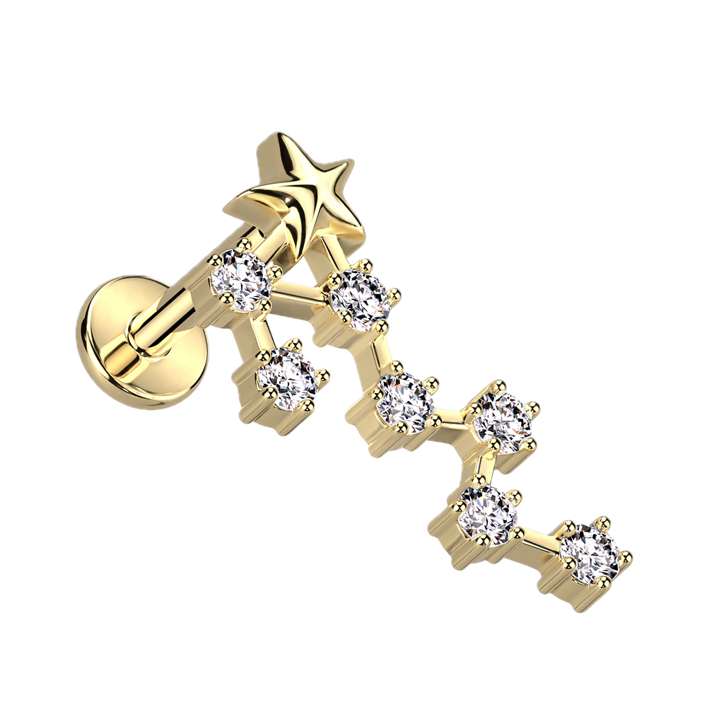 Golden Starsign Flatback Stud
