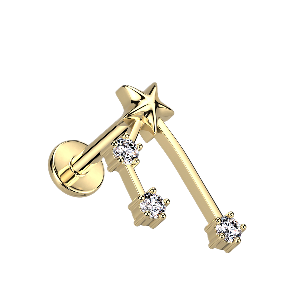 Golden Starsign Flatback Stud