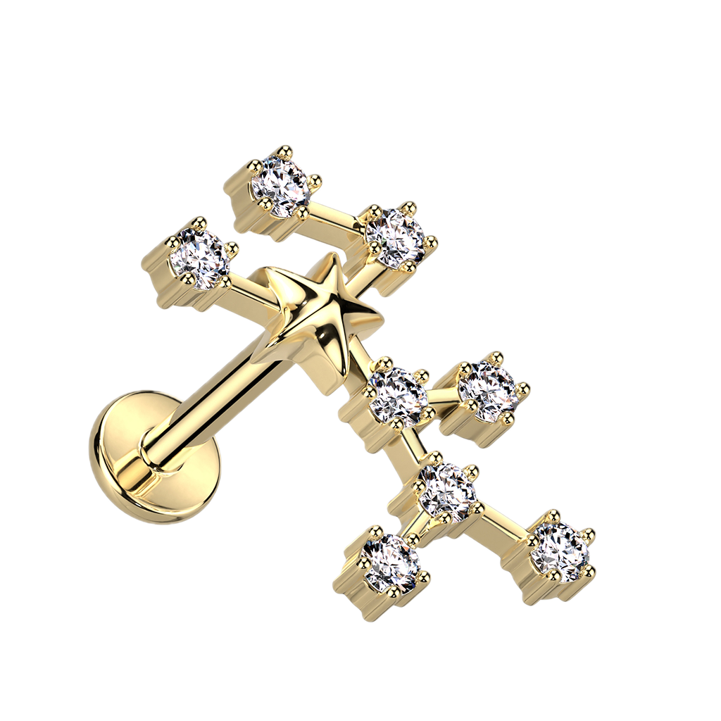 Golden Starsign Flatback Stud