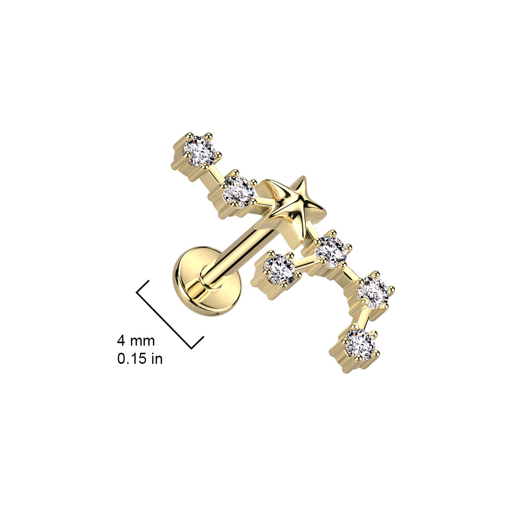 Golden Starsign Flatback Stud