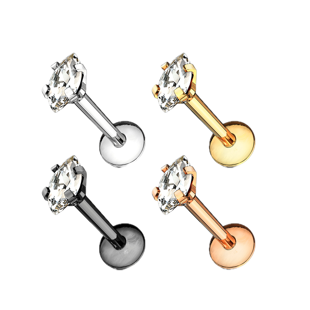Petite Marquise Flatback Stud