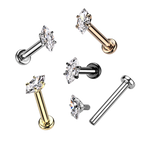 Petite Marquise Flatback Stud