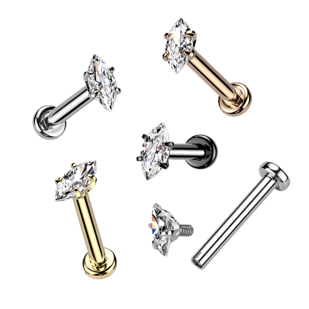 Petite Marquise Flatback Stud