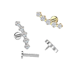 Curved Sparkle Flatback Stud