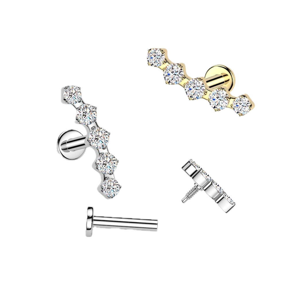 Curved Sparkle Flatback Stud