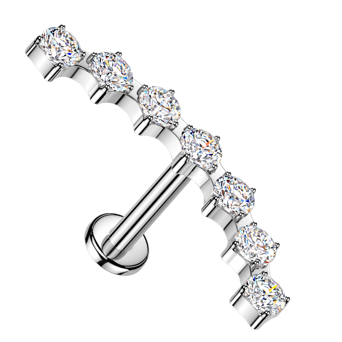 Seven Star Curve Flatback Stud