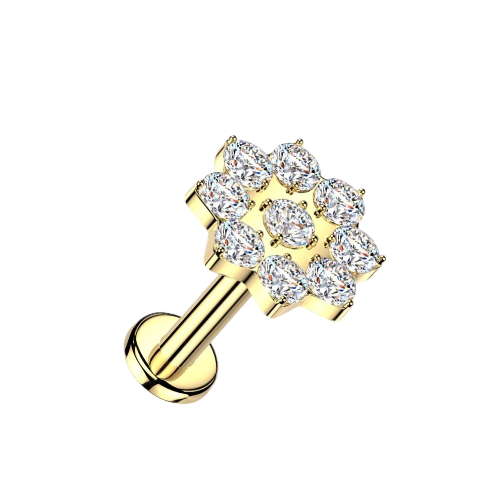 Flower Sparkle Flatback Stud
