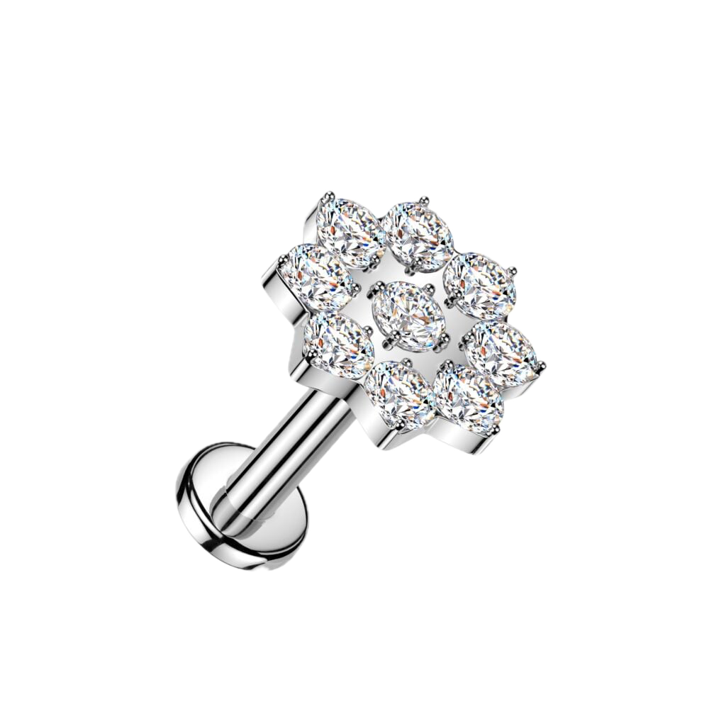 Flower Sparkle Flatback Stud