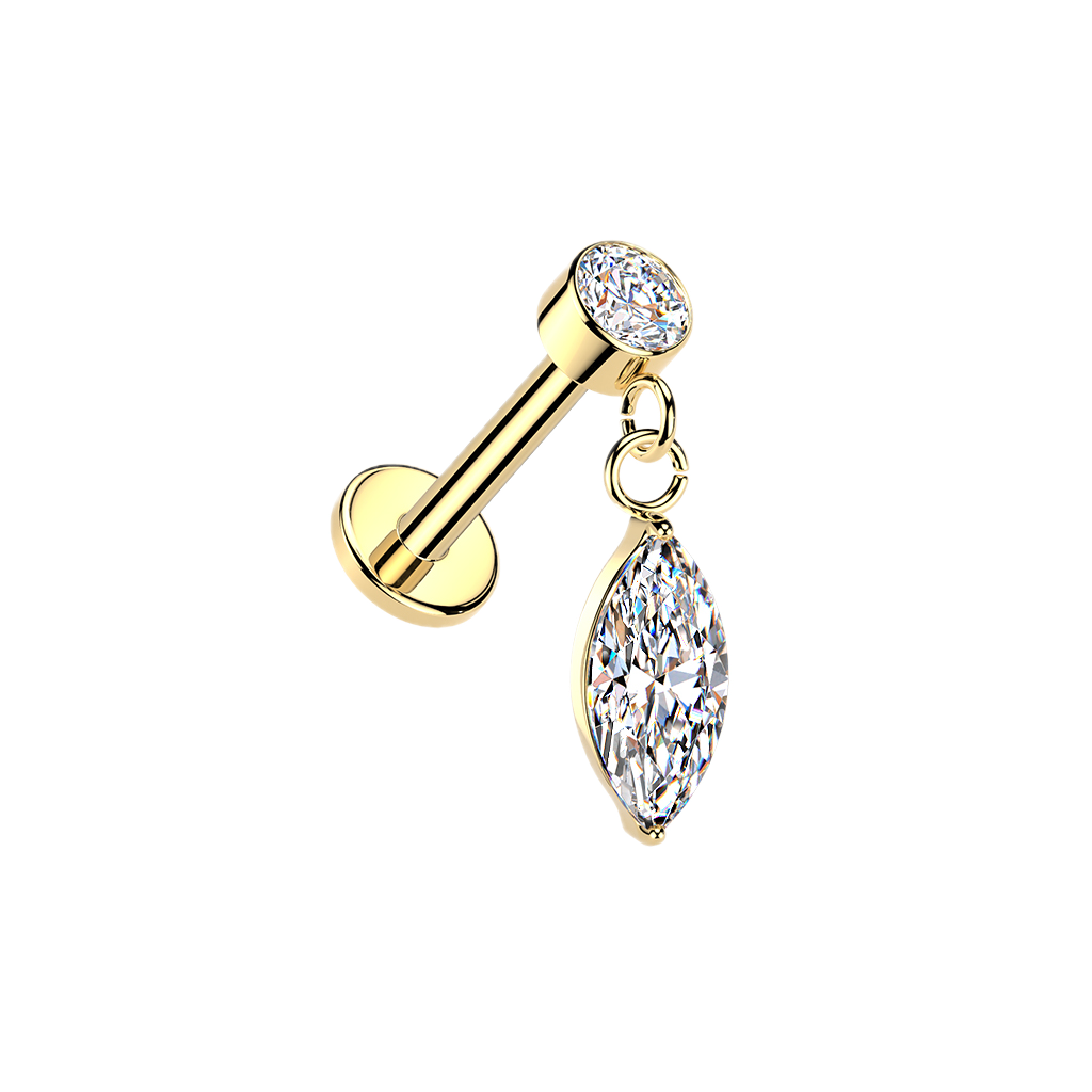 Marquise Drop Flatback Stud