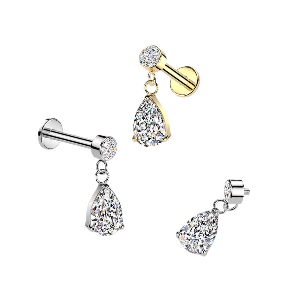 Pear Drop Flatback Stud
