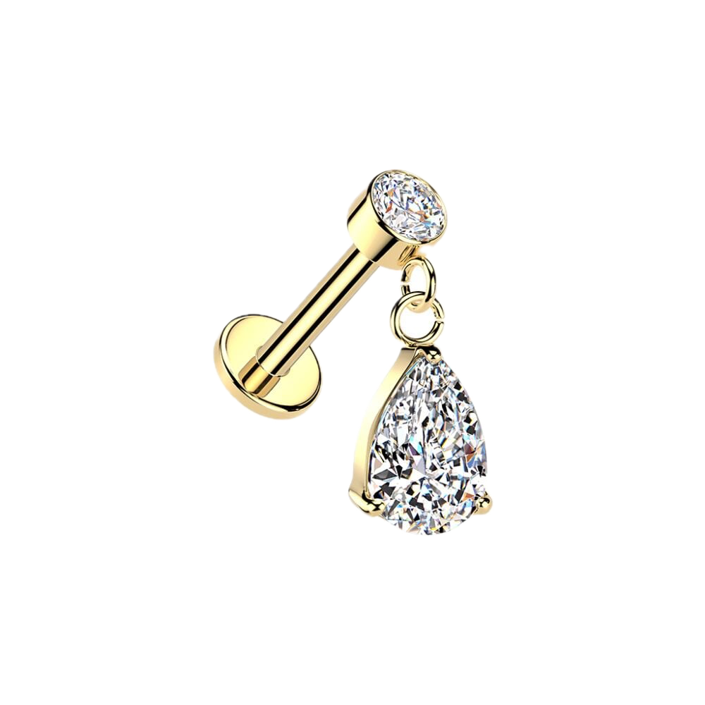 Pear Drop Flatback Stud