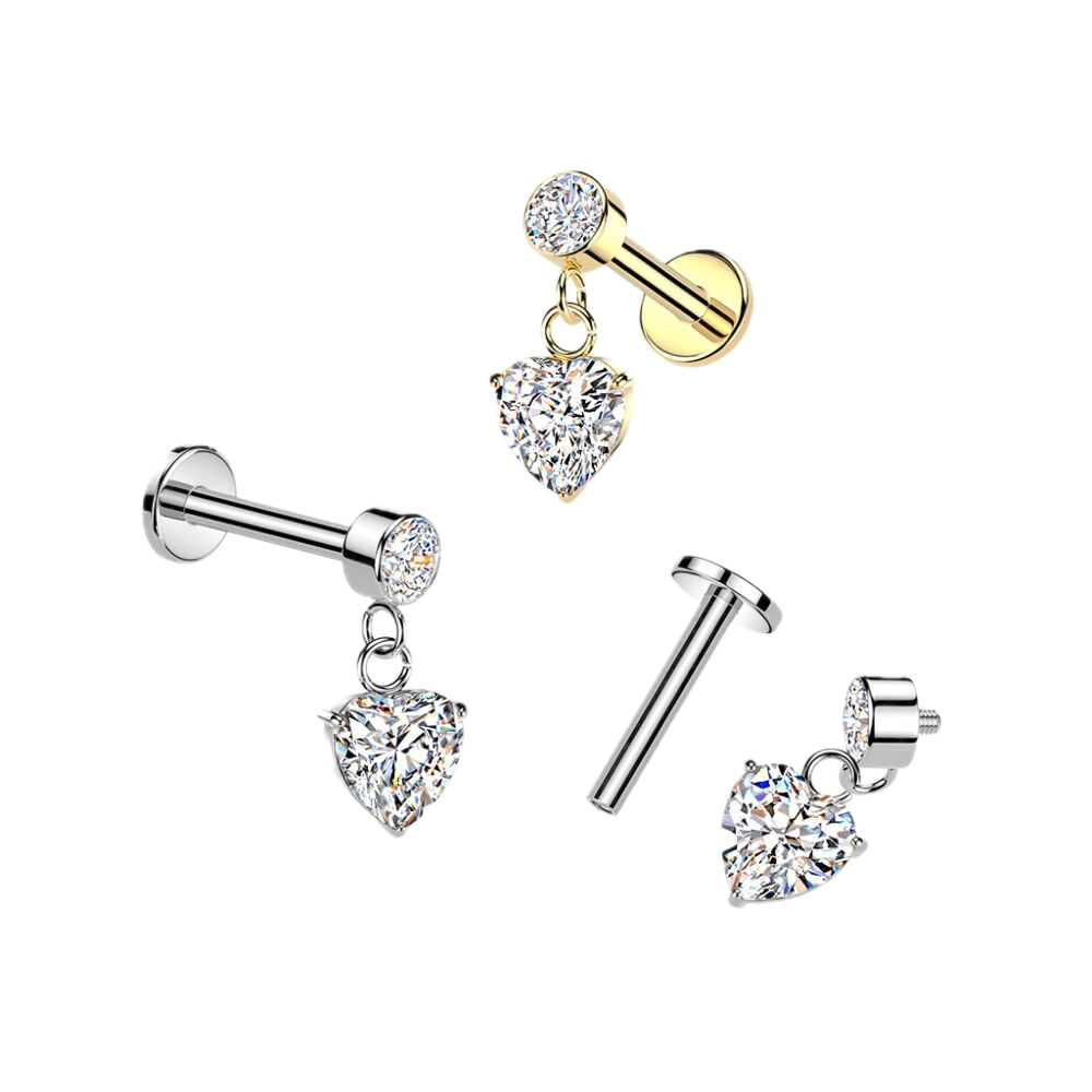 Heart Drop Flatback Stud