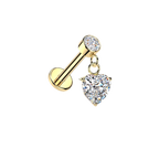 Heart Drop Flatback Stud