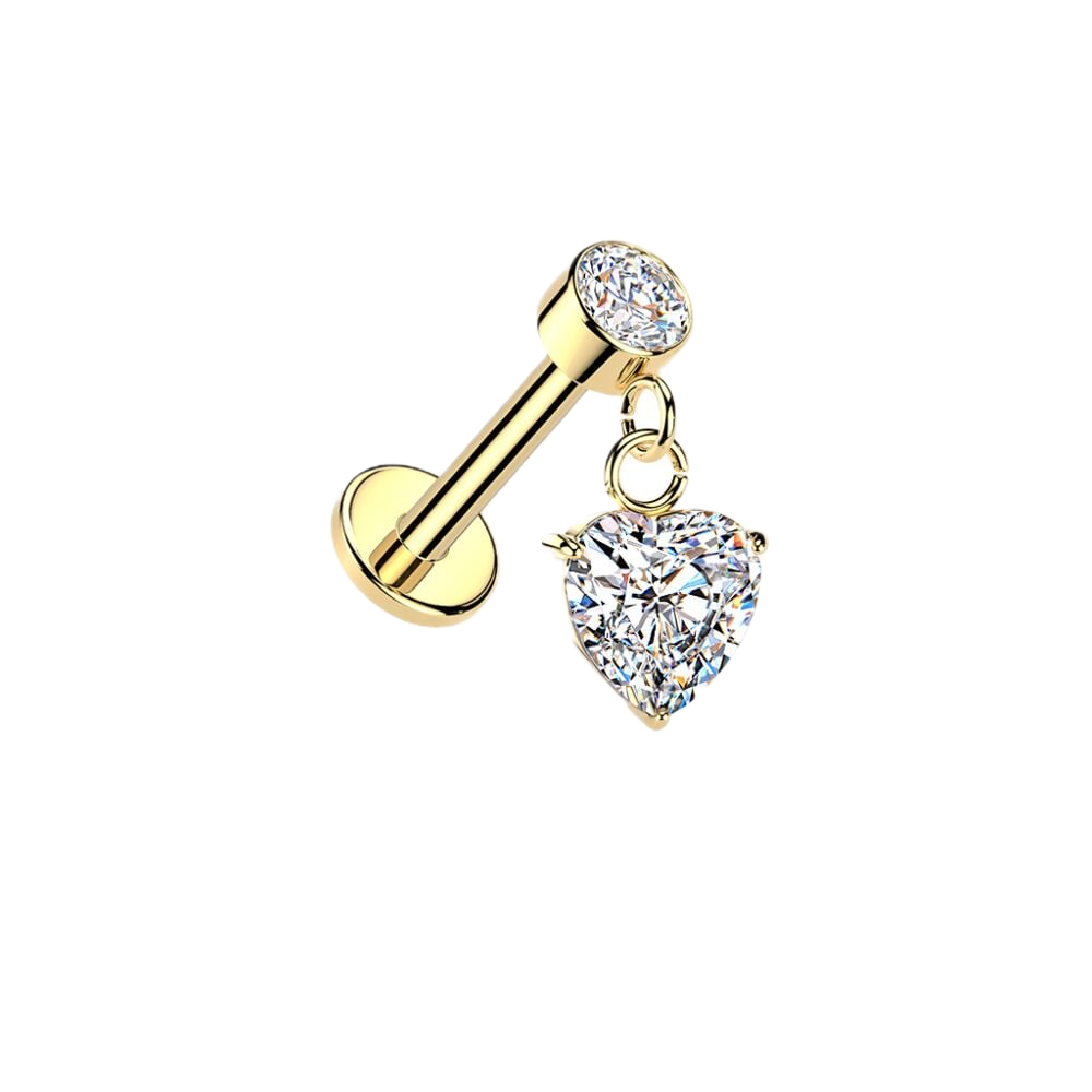Heart Drop Flatback Stud