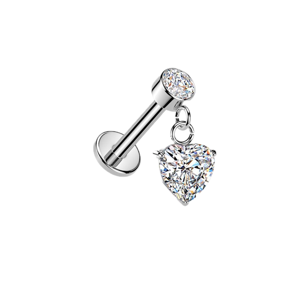 Heart Drop Flatback Stud
