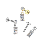 Sparkle Rectangle Flatback Stud