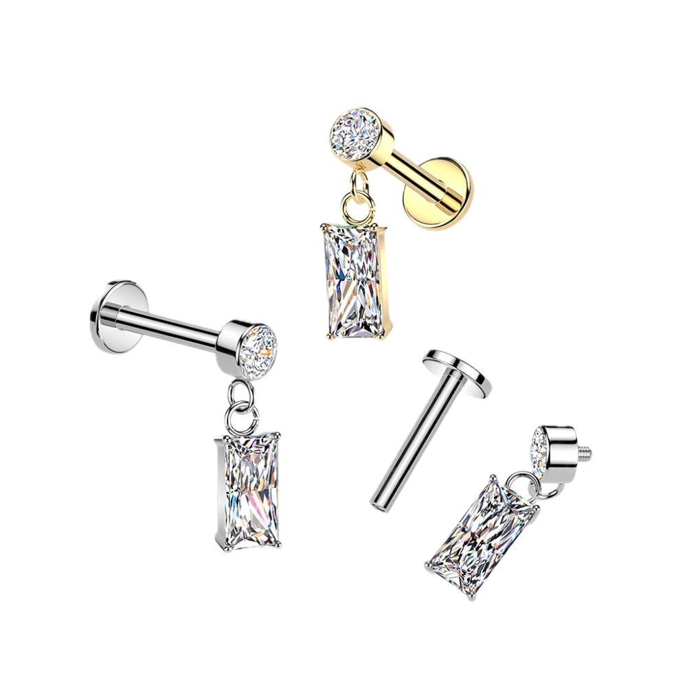 Sparkle Rectangle Flatback Stud