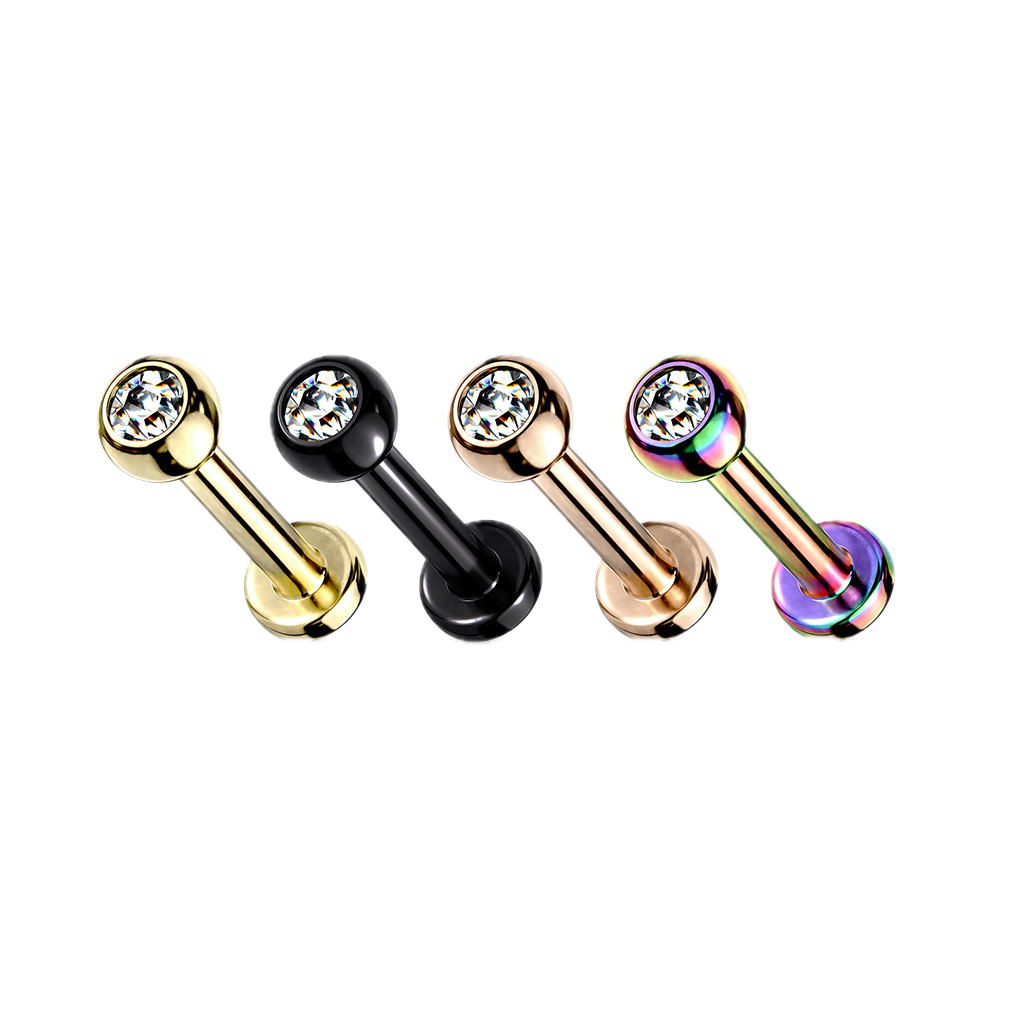 Shiny Jewel Titanium Flatback Stud
