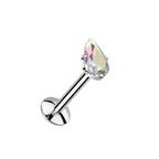 Teardrop Sparkle Titanium Flatback Stud