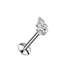 Teardrop Sparkle Titanium Flatback Stud