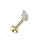 Teardrop Sparkle Titanium Flatback Stud