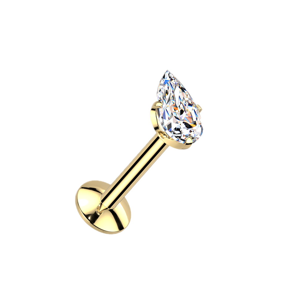 Teardrop Sparkle Titanium Flatback Stud