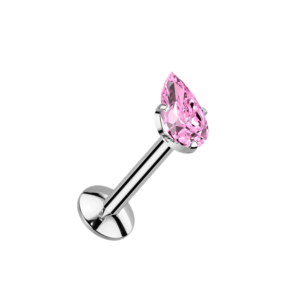 Teardrop Sparkle Titanium Flatback Stud